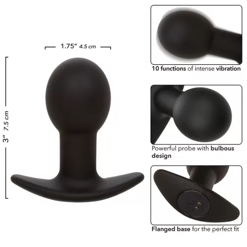 CALEXOTICS - ROCK BOTTOM ANAL PLUG 10 REZGÉS SZILIKON FEKETE