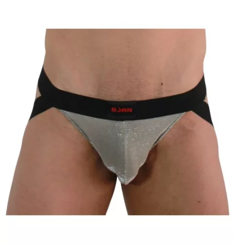 BURN - fényes beige és fekete jock sztriptíz alsó