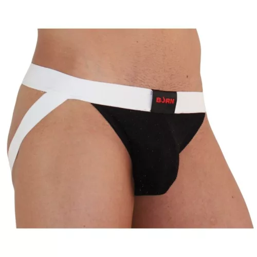 BURN - fényes fekete-fehér jock short prémium kényelemért