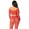 LEG AVENUE - CROP TOP + PIROS HARISNYÁK EGYMÉRETŰEK