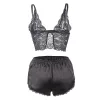 SUBBLIME - 953911 SELYEM ÉS CSIPKE HÁLÓING, + FEKETE BUGYI FEKETE S/M