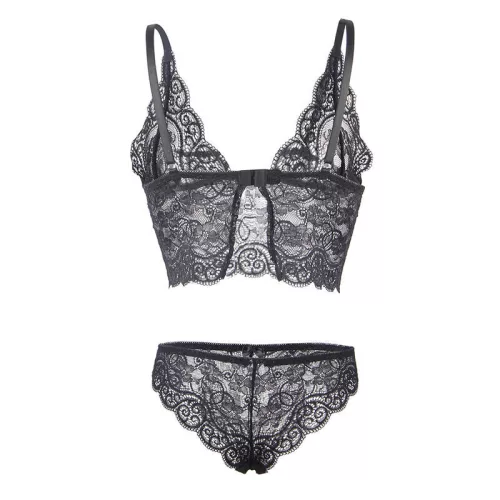 SUBBLIME - 953911 SELYEM ÉS CSIPKE HÁLÓING, + FEKETE BUGYI FEKETE S/M
