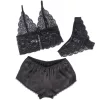 SUBBLIME - 953928 SELYEM ÉS CSIPKE HÁLÓINGET + FEKETE BUGYI L/XL