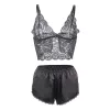 SUBBLIME - 953928 SELYEM ÉS CSIPKE HÁLÓINGET + FEKETE BUGYI L/XL