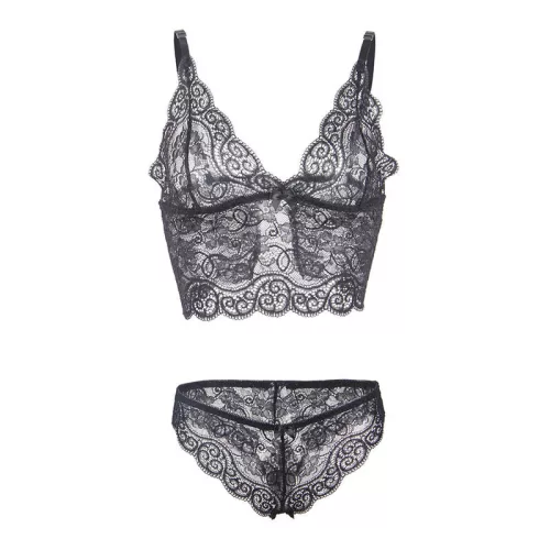 SUBBLIME - 953928 SELYEM ÉS CSIPKE HÁLÓINGET + FEKETE BUGYI L/XL