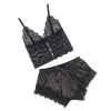 SUBBLIME - 953935 CASUAL SELYEM HÁLÓINGET + CSIPKÉS NADRÁG, FEKETE S/M