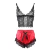 SUBBLIME - 953959 CASUAL SELYEM HÁLÓINGET + CSIPKE NADRÁG FEKETE/PIROS S/M
