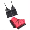 SUBBLIME - 953966 CASUAL SELYEM HÁLÓINGET + CSIPKE NADRÁG FEKETE/PIROS L/XL