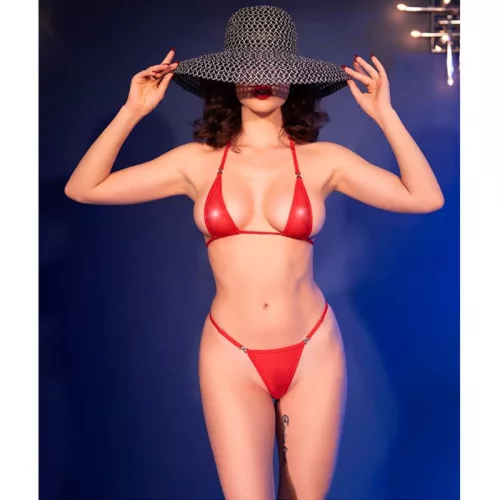 CHILIROSE - Érzéki mikro bikini piros S/M méretben
