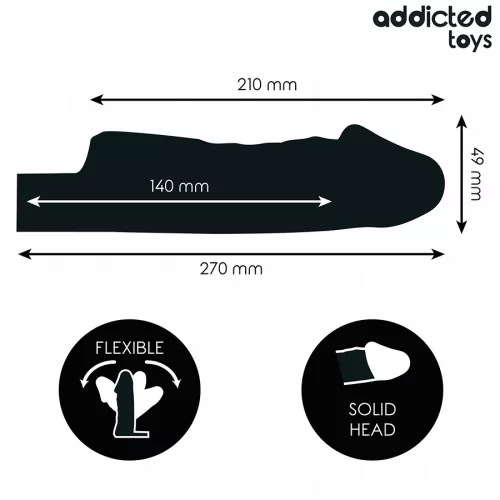 ADDICTED TOYS - ÁTLÁTSZÓ PÉNISZHÜVELY M MÉRET 27 CM