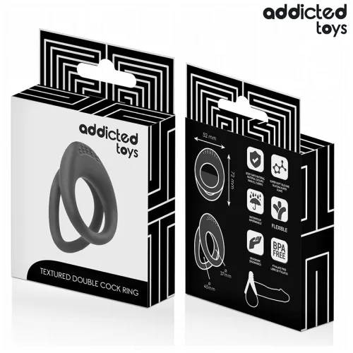 ADDICTED TOYS - DUPLA TEXTURÁLT PÉNISZGYŰRŰ