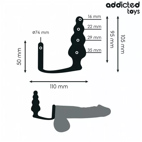 ADDICTED TOYS – szilikon anális plug gyűrűvel, Modell 5