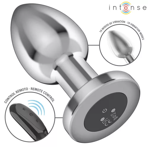 INTENSE - fém anál vibrátor 10 rezgéssel távirányítóval