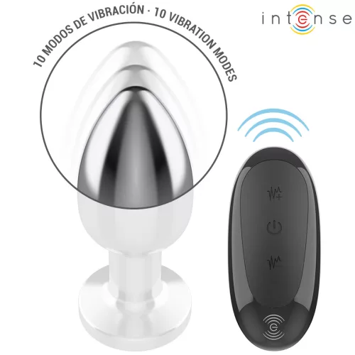 INTENSE - fém anál vibrátor 10 rezgéssel távirányítóval
