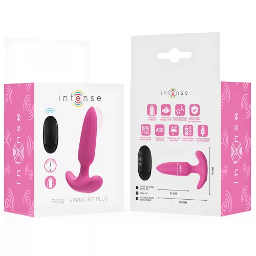 INTENSE - ROSS ANAL PLUG 10 VIBRÁCIÓ RÓZSASZÍN TÁVIRÁNYÍTÓ