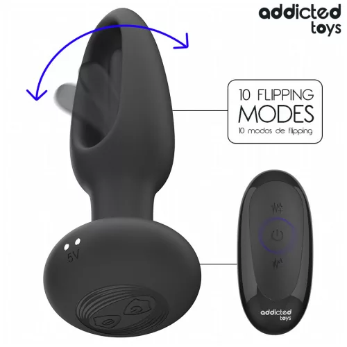 ADDICTED TOYS – vibráló nyelvű anális dugó távirányítóval