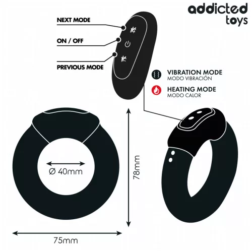 ADDICTED TOYS - HŐHATÁSÚ REZGŐ FARKASGYŰRŰ TÁVIRÁNYÍTÓ