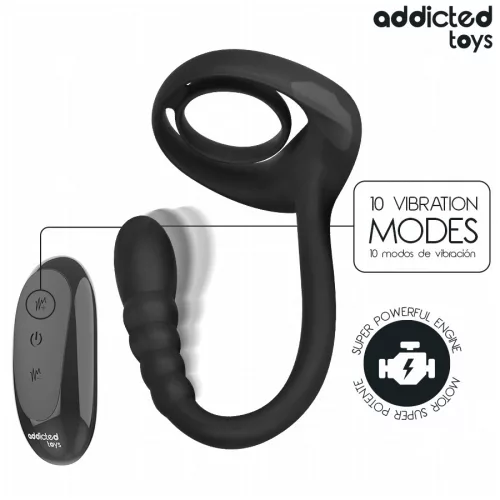 ADDICTED TOYS - P-SPOT VIBRÁLÓ FARKAS GYŰRŰ TÁVIRÁNYÍTÓ