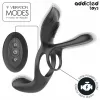 Addicted Toys Péniszgyűrű Kettős stimuláció, 10 rezgésmód, USB tölthető, vízálló, 17 cm fekete