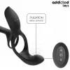 Addicted Toys Péniszgyűrű Kettős stimuláció, 10 rezgésmód, USB tölthető, vízálló, 17 cm fekete