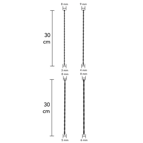 4 db kezdő urethral rúd szett – 30 cm, 3-6 mm átmérő