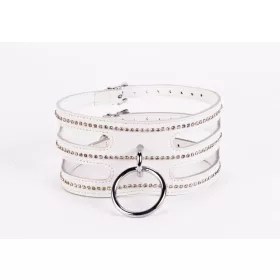 Designer Traingo Collar Made in Calf Softy Leather White