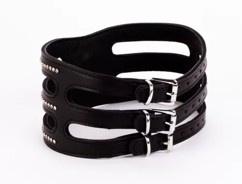Designer Traingo Collar Made in Calf Softy Leather Black