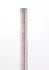 Lamb Leather Handle with 2 Rows of Small Rhinestones and Metal Chain White