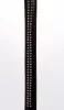 Lamb Leather Handle with 2 Rows of Small Rhinestones and Metal Chain Black