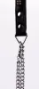 Lamb Leather Handle with 2 Rows of Small Rhinestones and Metal Chain Black