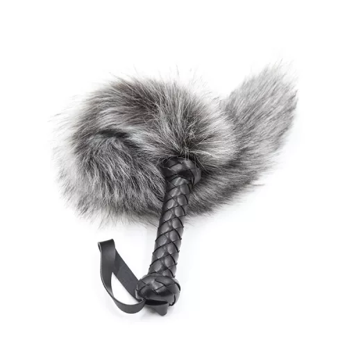 Whip for Caress – érzéki korbács, 45 cm szürke