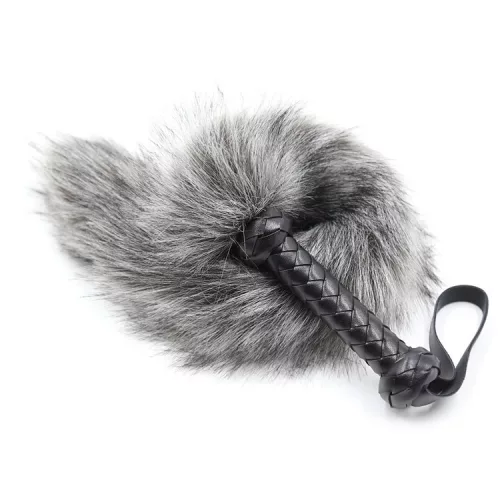 Whip for Caress – érzéki korbács, 45 cm szürke
