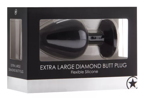 Plug Diamond Extra Large – prémium fekete plug 8 x 4,4 cm