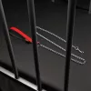 Prémium bőr fogantyús póráz - 1 m, piros