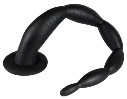 XL hosszú fekete gyöngyös dildo - érzékiség prémium minőségben