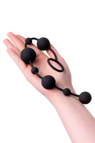 Toyfa A-toys Coron análgyöngy szilikon fekete 35,9 cm