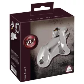   Fetish Collection Zárható Péniszketrec Szellőző nyílásokkal 8,5 cm ezüst