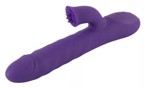 Vibrátor rövidülő és forgó funkcióval 24,7 cm piros