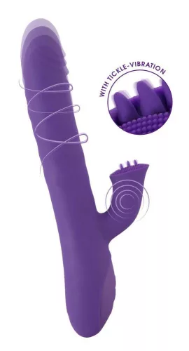 Vibrátor rövidülő és forgó funkcióval 24,7 cm piros