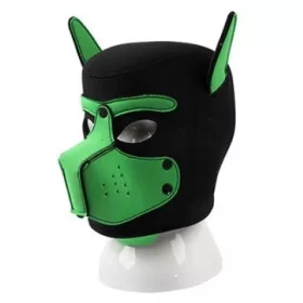 Puppy neopréne maszk - fekete-zöld kutya stílusban