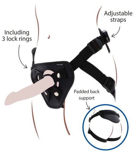 Strap-On Deluxe – prémium fekete dildós heveder پن