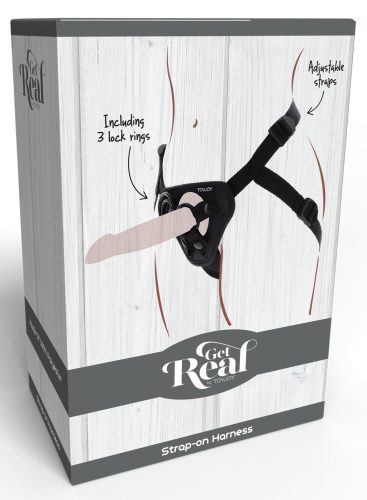 Strap-On Get Real – fekete dildós öv harnesz