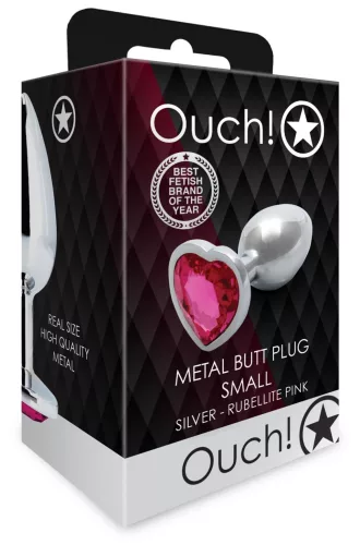 Bijou Heart Gem S – ezüst-rózsaszín anális kényeztető