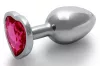 Bijou Heart Gem S – ezüst-rózsaszín anális kényeztető