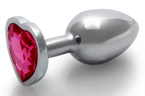 Bijou Heart Gem S – ezüst-rózsaszín anális kényeztető