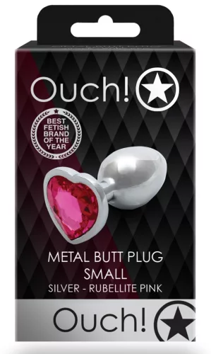 Bijou Heart Gem S – ezüst-rózsaszín anális kényeztető