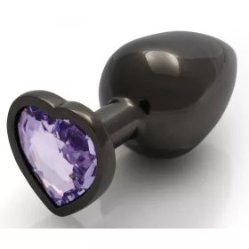   Bijou Heart Gem M – prémium análgyöngy, fekete-lila 7 x 3.3 cm
