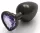 Bijou Heart Gem M – prémium análgyöngy, fekete-lila 7 x 3.3 cm