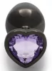 Bijou Heart Gem M – prémium análgyöngy, fekete-lila 7 x 3.3 cm