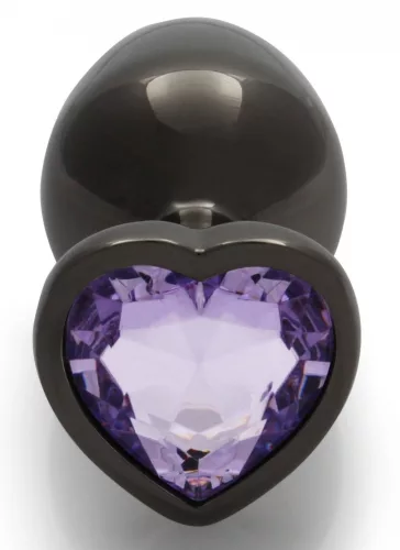 Bijou Heart Gem M – prémium análgyöngy, fekete-lila 7 x 3.3 cm